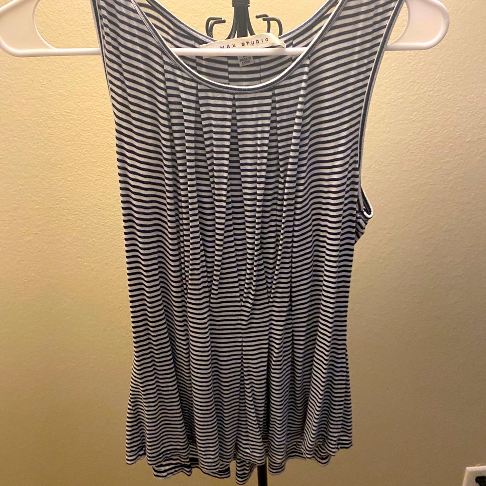 Black and white sleeveless top